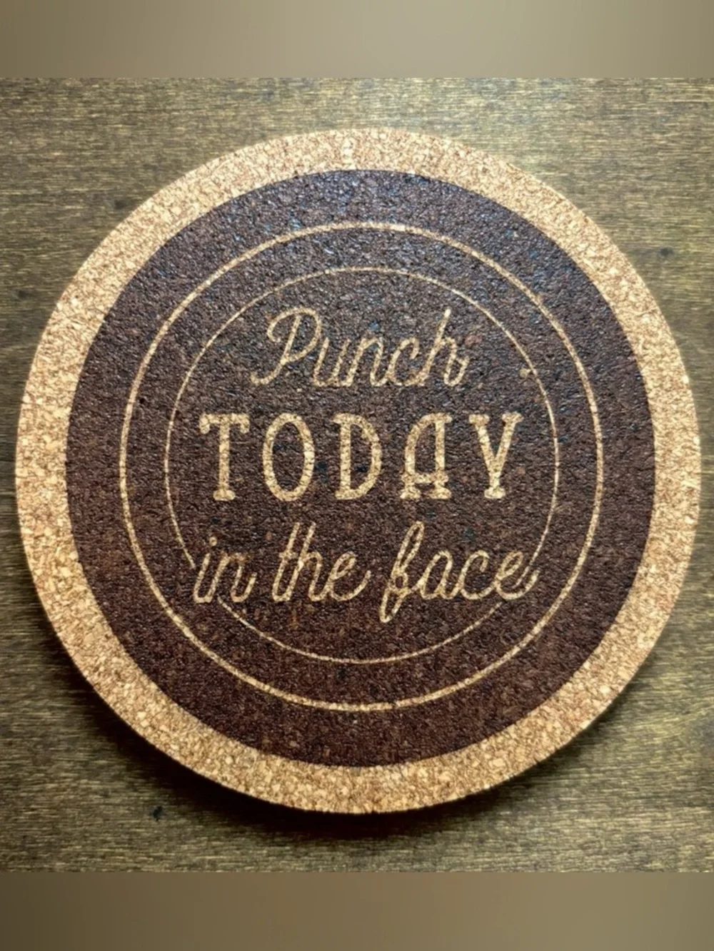 Funny Laser Engraved Cork Coaster #7